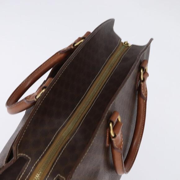 CELINE Macadam Canvas Hand Bag Pvc Leather Brown Gold - Picture 6 of 12